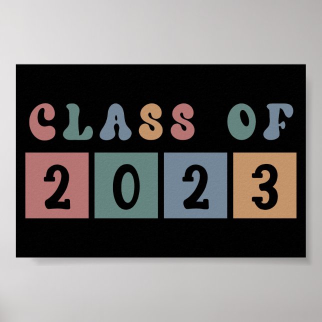 Retro Class of 2023 School College graduation Gift Poster (Front)