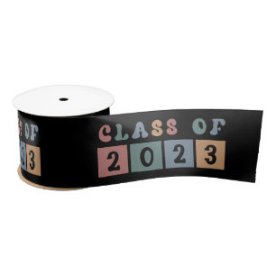 Retro Class of 2023 School College graduation Gift Satin Ribbon