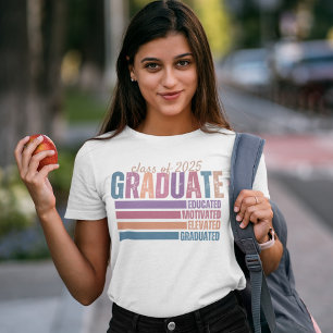 Retro Class of 2025 Graduate Custom Graduation T-Shirt