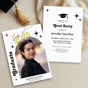 Retro Class of 2026 Photo Graduation Party Invitation