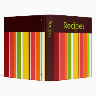 Rétro classeur de recette de rayures
