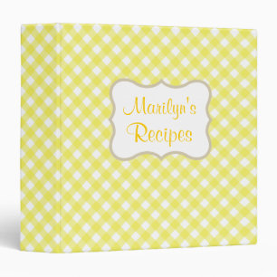 Rétro classeur jaune personnalisé de recette