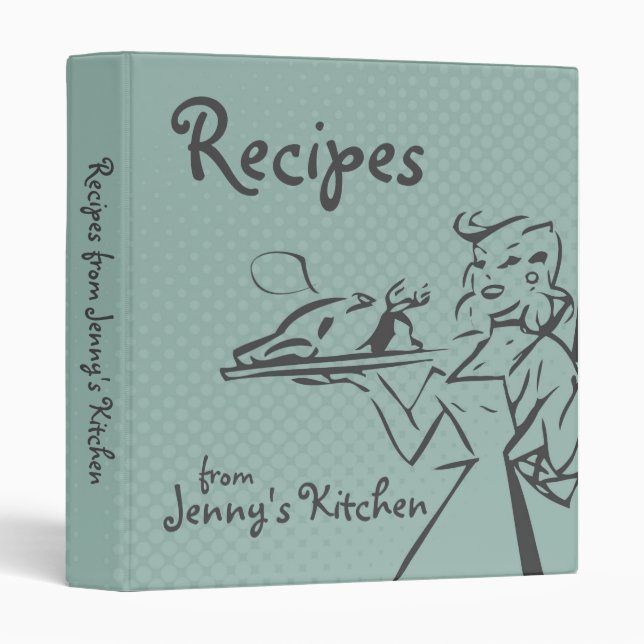 Rétro classeur personnalisé de recette (Devant/Côté)