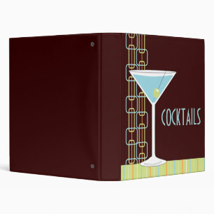 Rétro classeur rose de recette de cocktail de