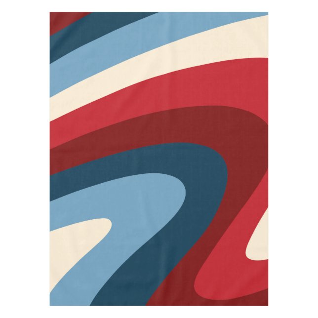 Retro classic 70s swirls  tablecloth (Front)