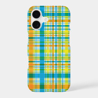 Retro Classic Blue Orange Plaid Summer Art Pattern