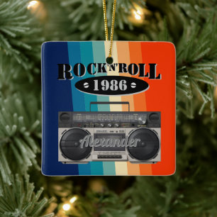 Retro classic boom box rock n roll music vintage ceramic ornament