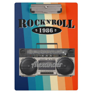 Retro classic boom box rock n roll music vintage   clipboard