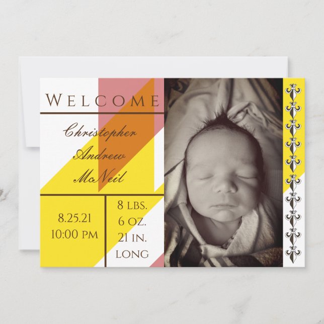 Retro Classic Car Birth Announcement Card (Front)