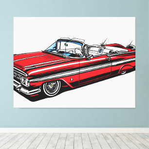 Retro Classic Convertible Side Pop Art  Canvas Print