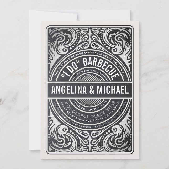 Retro Classic I Do BBQ Invitations (Front)