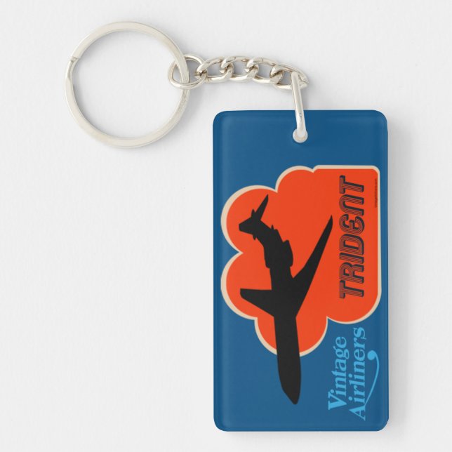 Retro Classic Jet Airliner Keychain (Front)
