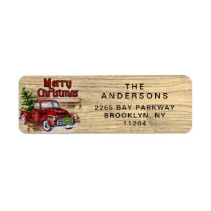 Retro Classic Rustic Wood Merry Christmas Truck