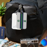 Retro Classic Stripes Bold Shadow Monogram 70s 80s Luggage Tag<br><div class="desc">Retro Classic Stripes Bold Shadow Monogram 70s 80s</div>