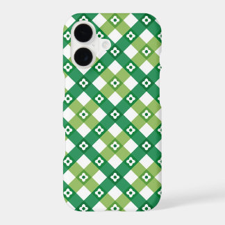 Retro Classic Summer Daisy Green Checks Plaid Art 