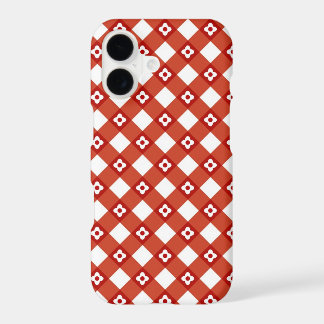 Retro Classic Summer Daisy Red Check Plaid Pattern
