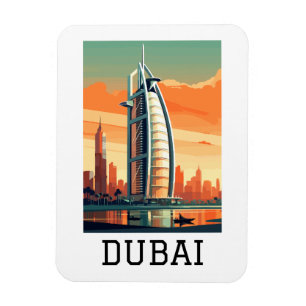 Retro Classic Travel Dubai UAE  Magnet