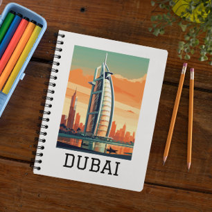 Retro Classic Travel Dubai UAE Notebook
