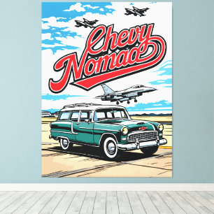 Retro Classic Wagon Sky Pop Art Illustration Print