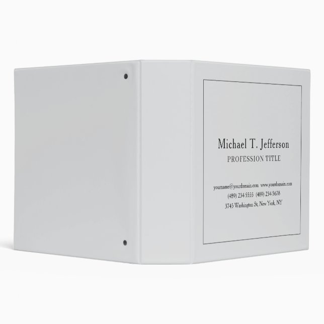 Retro Classical Elegant Plain Simple Grey Binder (Background)
