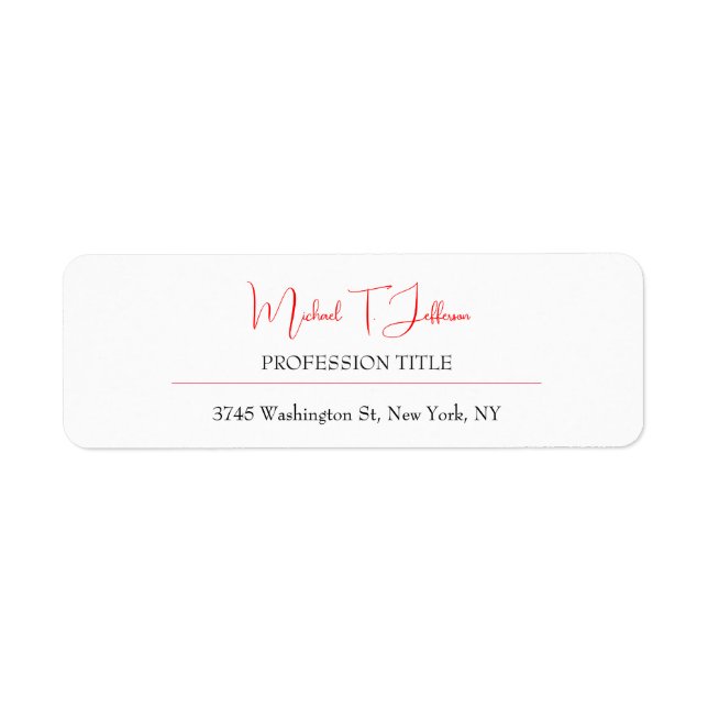 Retro Classical Elegant Plain Simple Red White (Front)