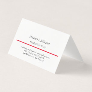 Retro Classical Elegant Plain Simple White Business Card