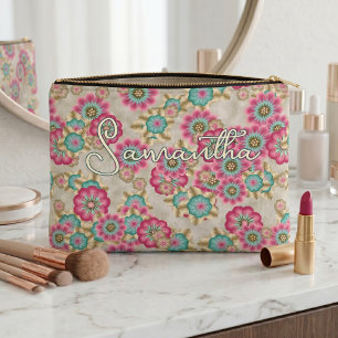 Retro Classy Cherry Blossom Floral Toiletry Bag