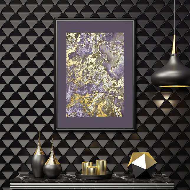 Retro Classy Gold Wavy Swirls Art Pattern Foil Prints (Creator Uploaded)