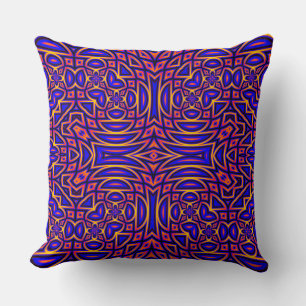 Retro Classy Kaleidoscope Pattern Design Throw Pillow
