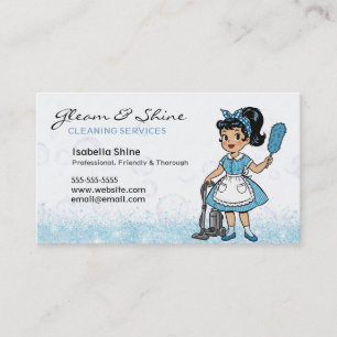 Retro Cleaning Lady Cleaner Service Housekeeper Business Card