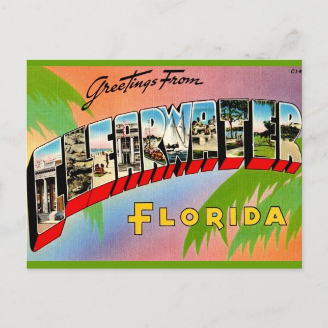 Retro Clearwater Florida Postcard (Front)