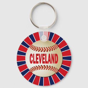 RETRO CLEVELAND BASEBALL KEYCHAIN