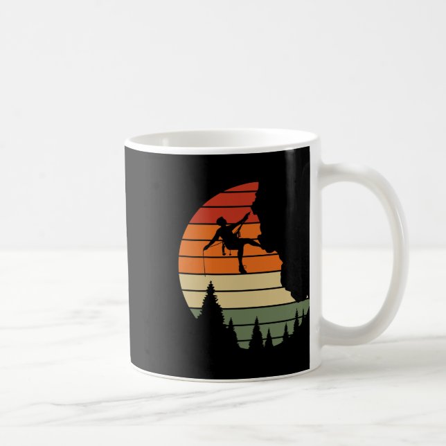 Retro Cliff Rock Climbing Mountain Climber Mountai Coffee Mug (Right)