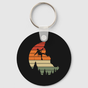 Retro Cliff Rock Climbing Mountain Climber Mountai Keychain