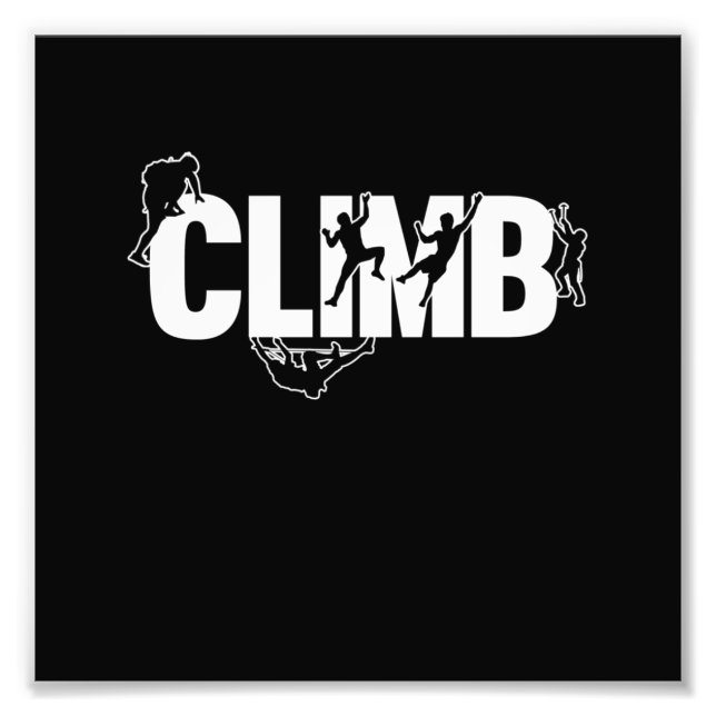 Retro Climb Mountain Climber Rock Climbing Lover G Photo Print (Front)