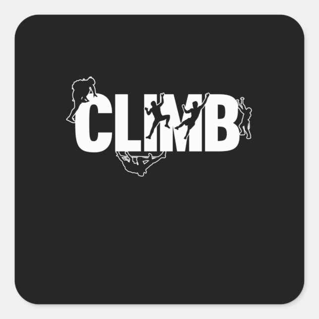 Retro Climb Mountain Climber Rock Climbing Lover G Square Sticker (Front)