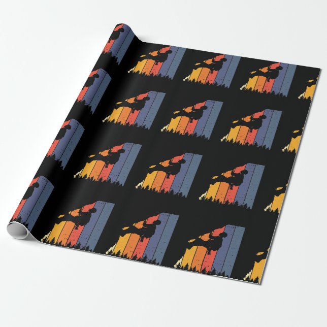 Retro Climbing Bouldering Rock Climbing Wrapping Paper (Unrolled)