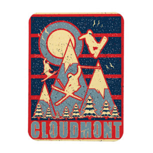 Retro Cloudmont Ski 80s Magnet