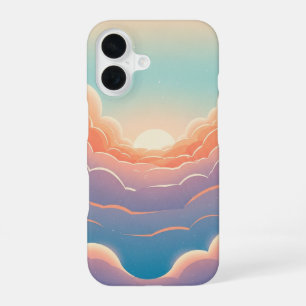 Retro Cloudy Horizon iPhone 16 Case
