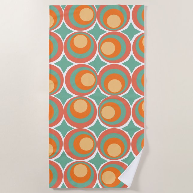 Retro Clovers  Beach Towel (Front)