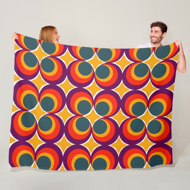 Retro Clovers  Fleece Blanket (In Situ)