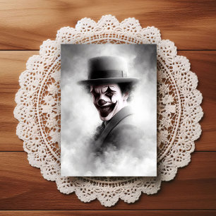 Retro Clown Portrait With Hat Postcard
