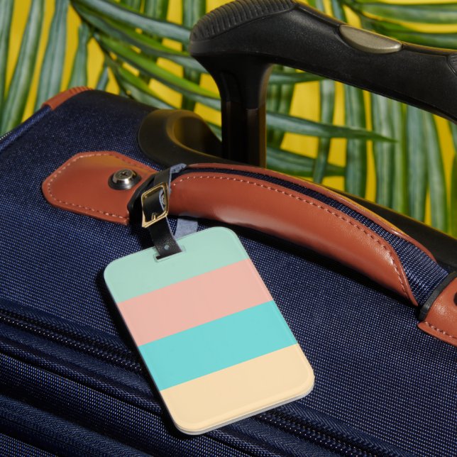 Retro Coastal Stripes Luggage Tag (Front Insitu 1)