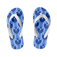 Retro cobalt blue flowers