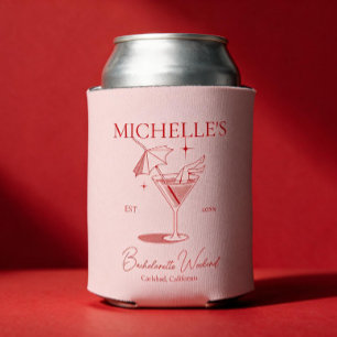 Retro Cocktail Bachelorette Party Can Cooler