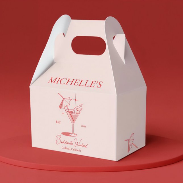 Retro Cocktail Bachelorette Party Favor Box (Creator Uploaded)