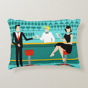Retro Cocktail Lounge Accent Pillow