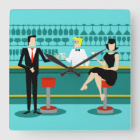 Retro Cocktail Lounge Acrylic Wall Clock