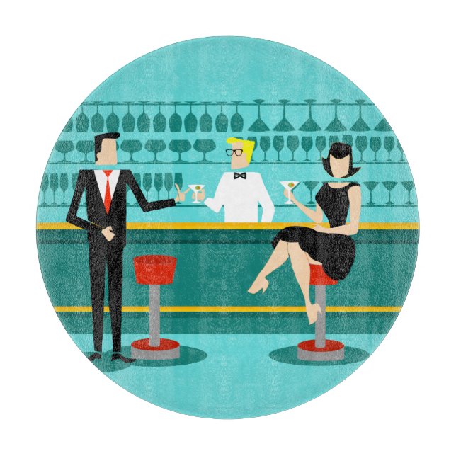 Retro Cocktail Lounge Cutting Board (Front)