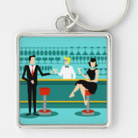 Retro Cocktail Lounge Keychain